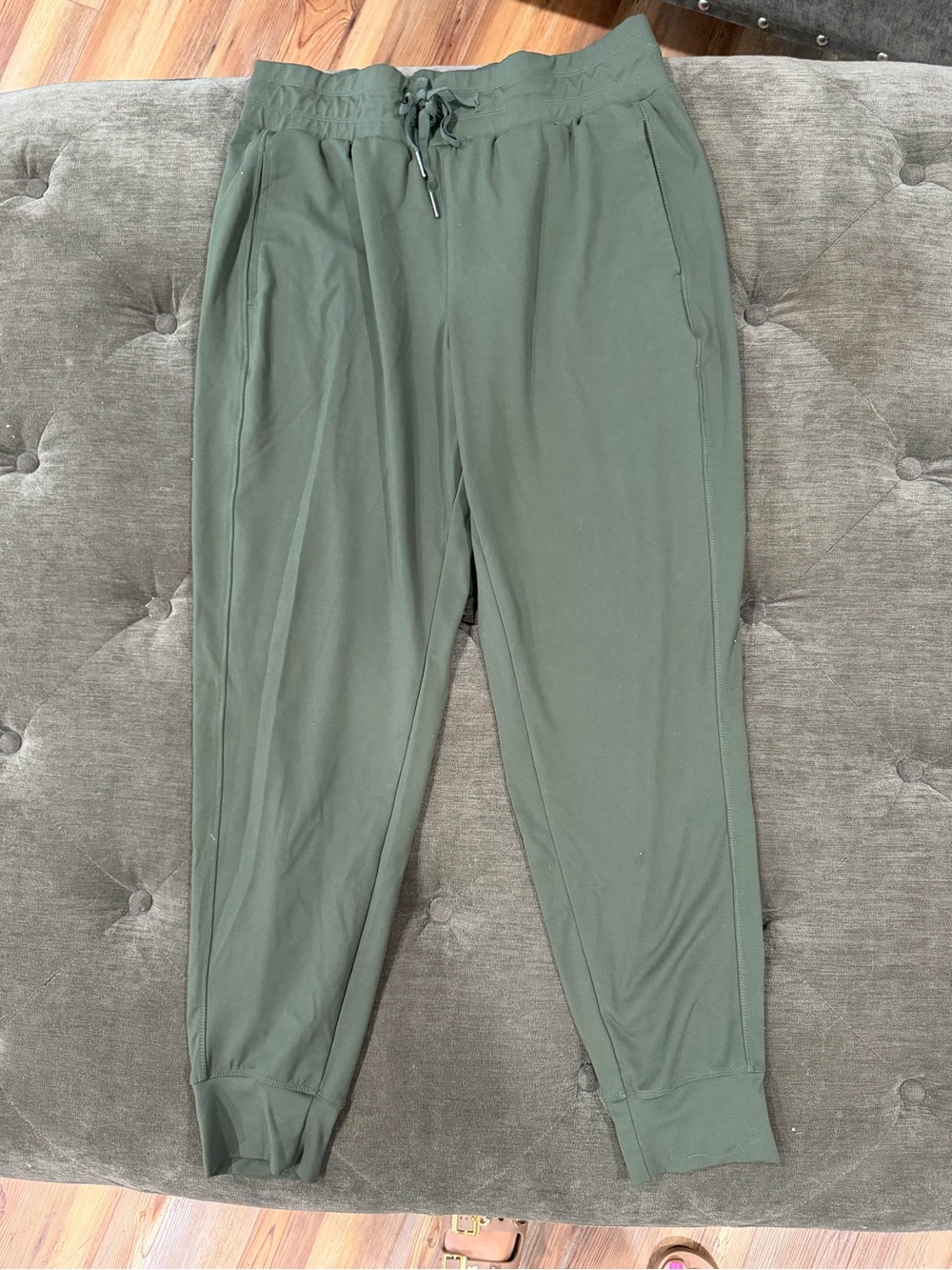 Women's Olive Green Drawstring Jogger Pants